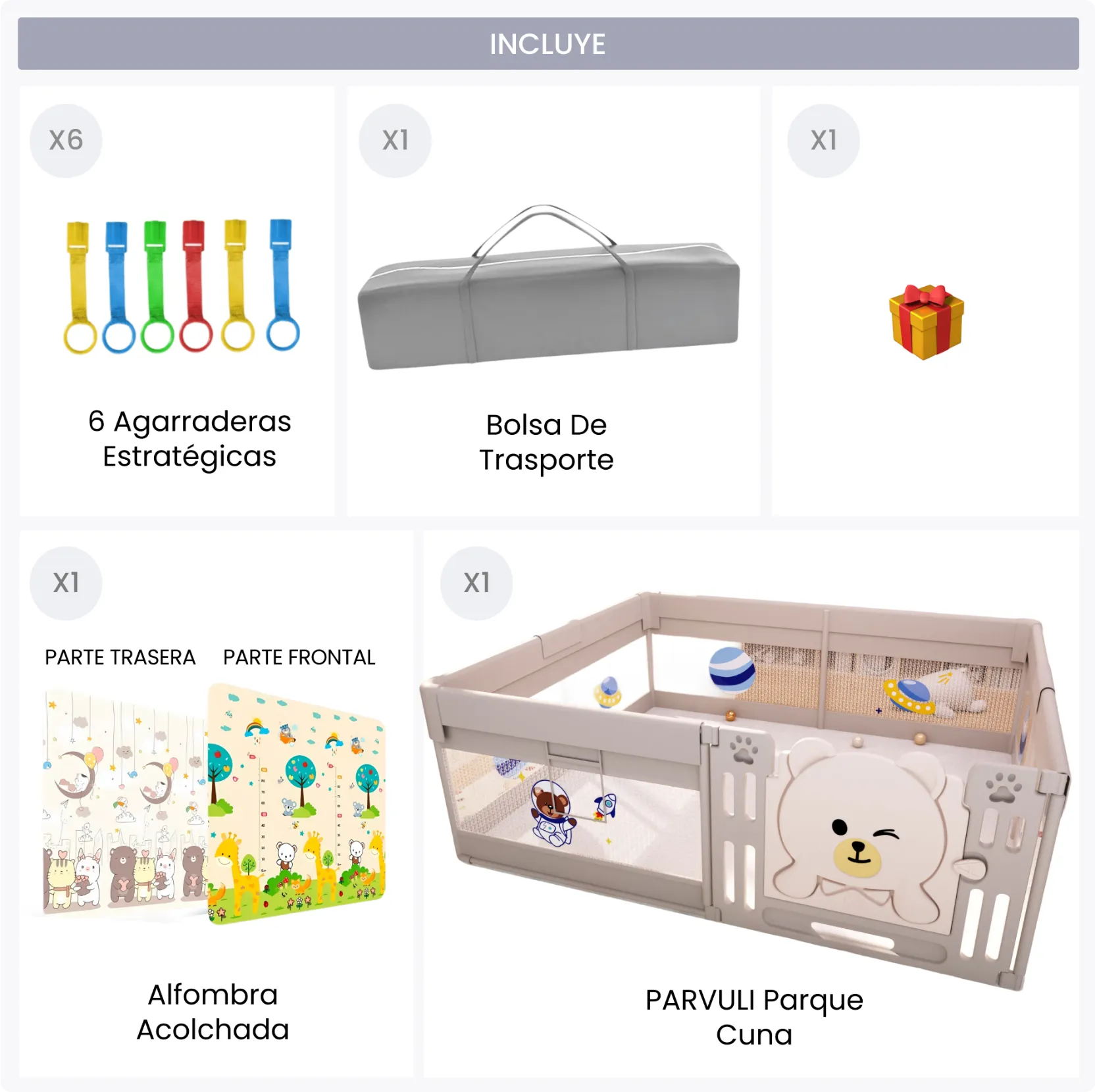 PARVULI® Parque Infantil Bebé con Puerta Rígida