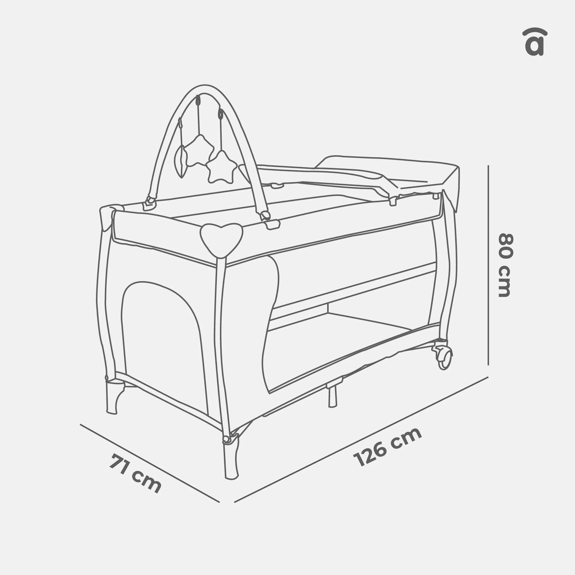 Cuna de Viaje Completa Diente de León con Cambiador y Doble Altura