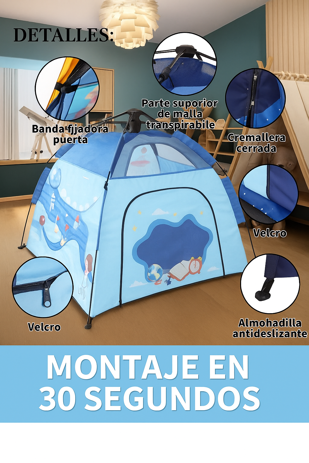 PARVULI Tienda de Campaña Infantil – Casita de Juegos para Niños | Casa, Jardín y Playa