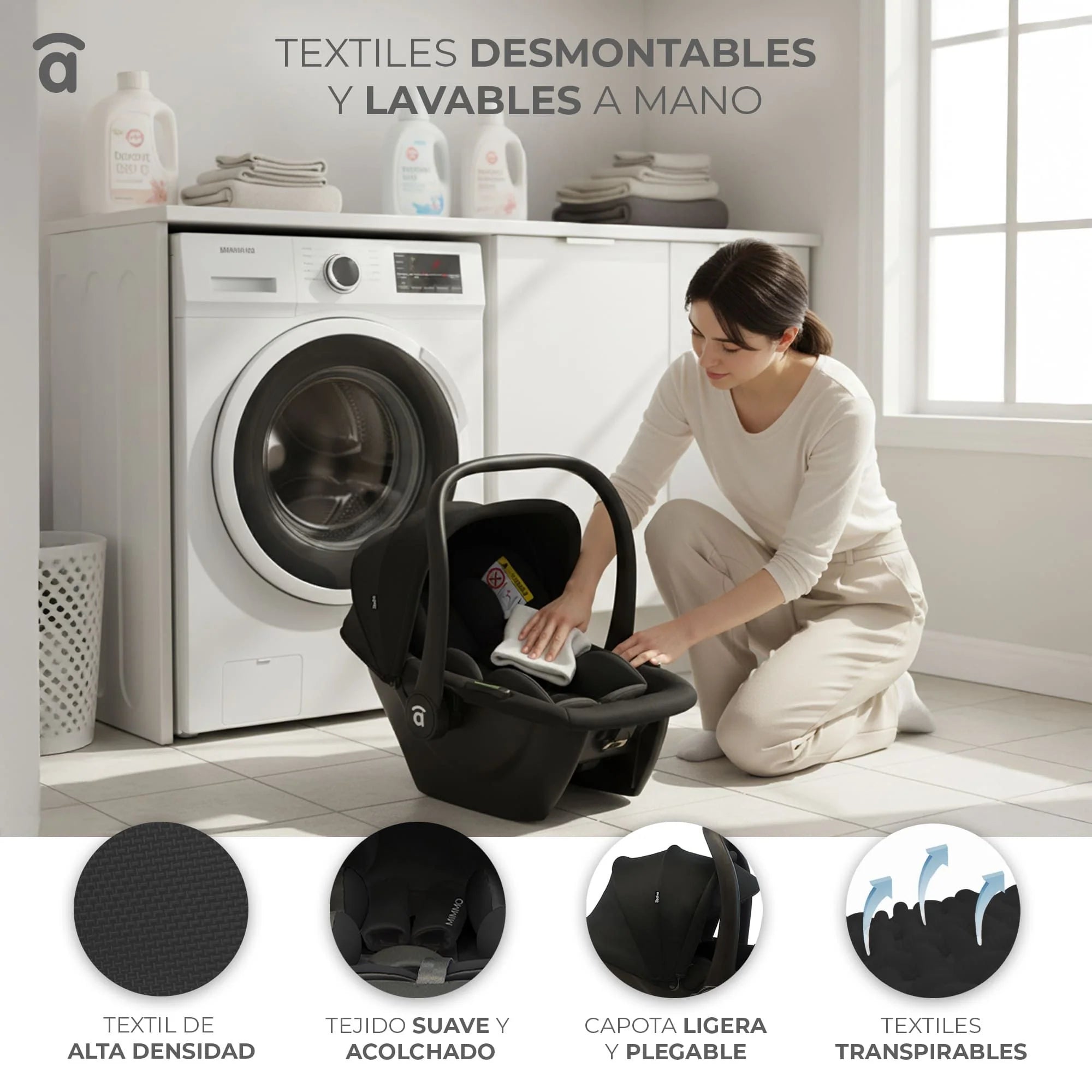 Silla de Auto Mimmo I-Size 40-87cm - Contramarcha con Protección Lateral