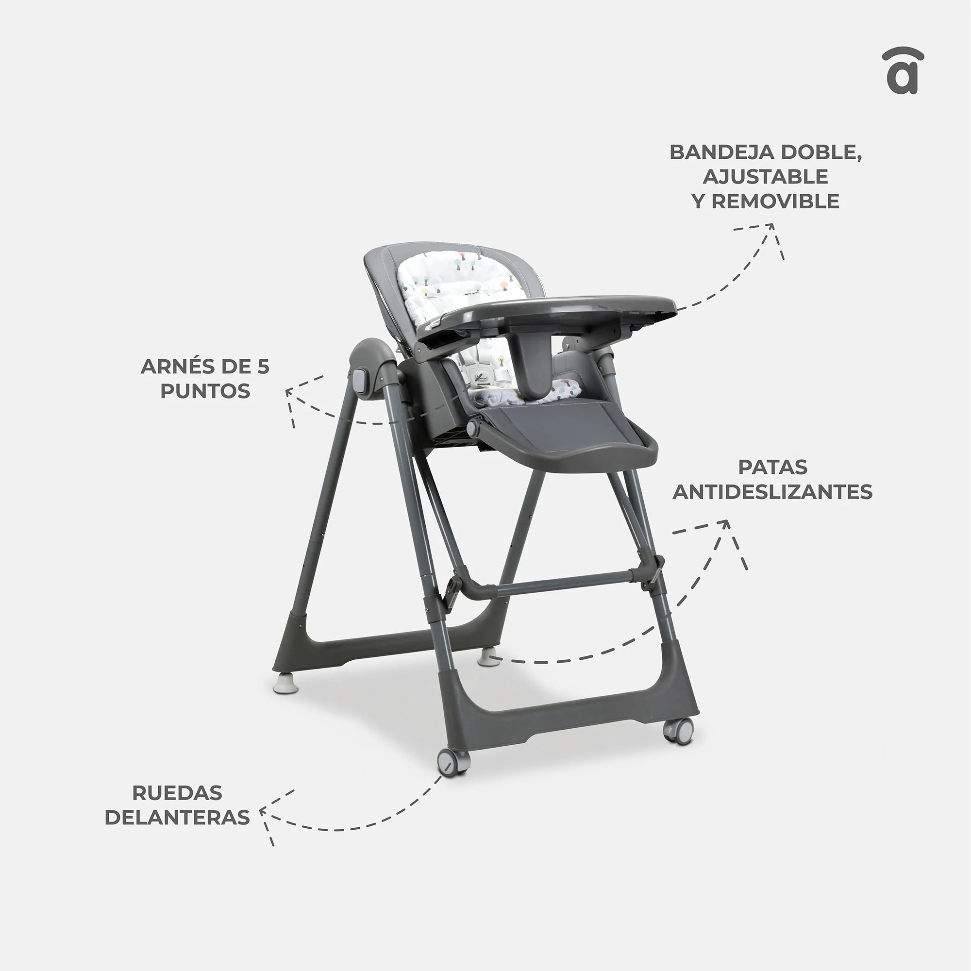 Trona Convertible 2 en 1 Basmati - Columpio y Silla de Comer para Bebé