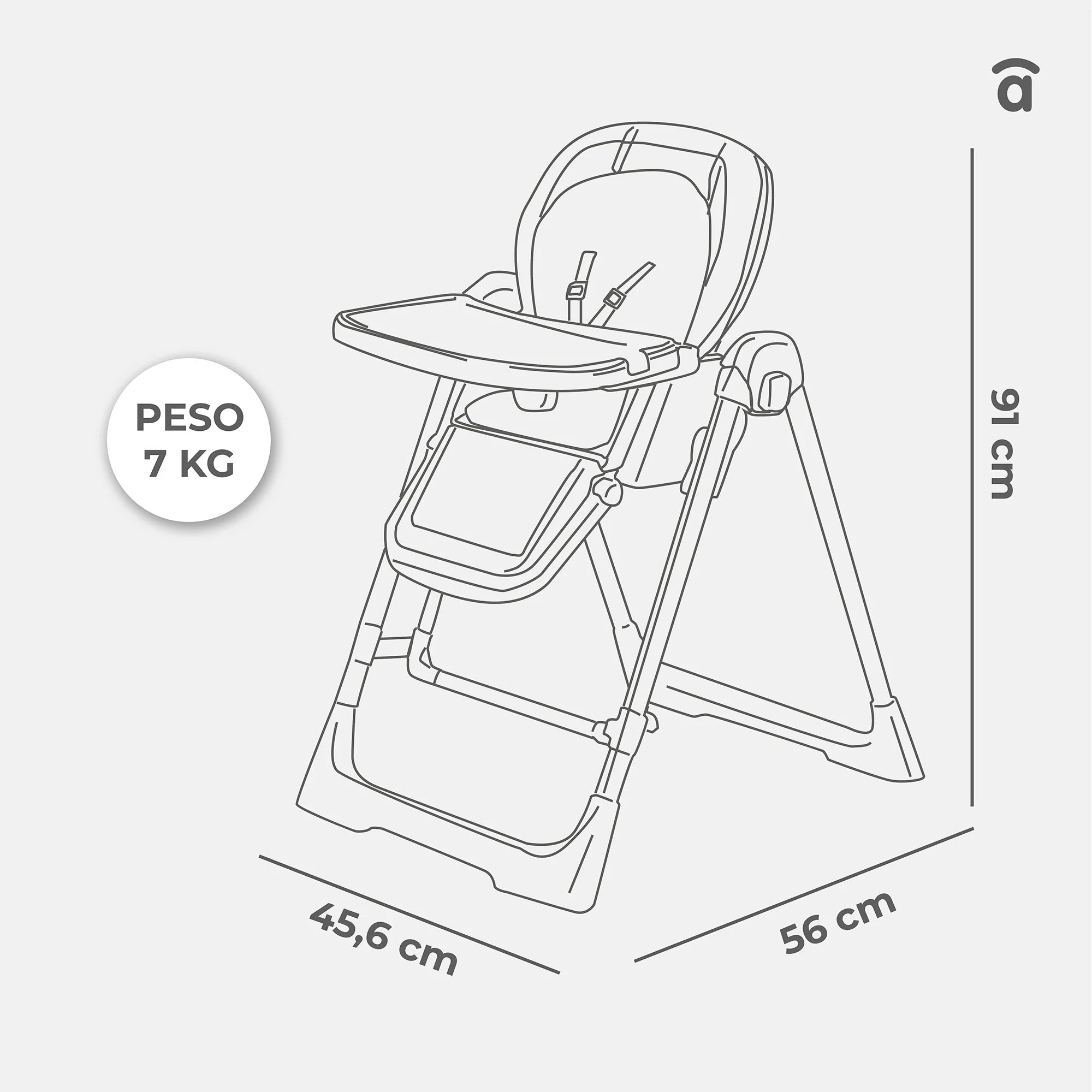 Trona Convertible 2 en 1 Basmati - Columpio y Silla de Comer para Bebé