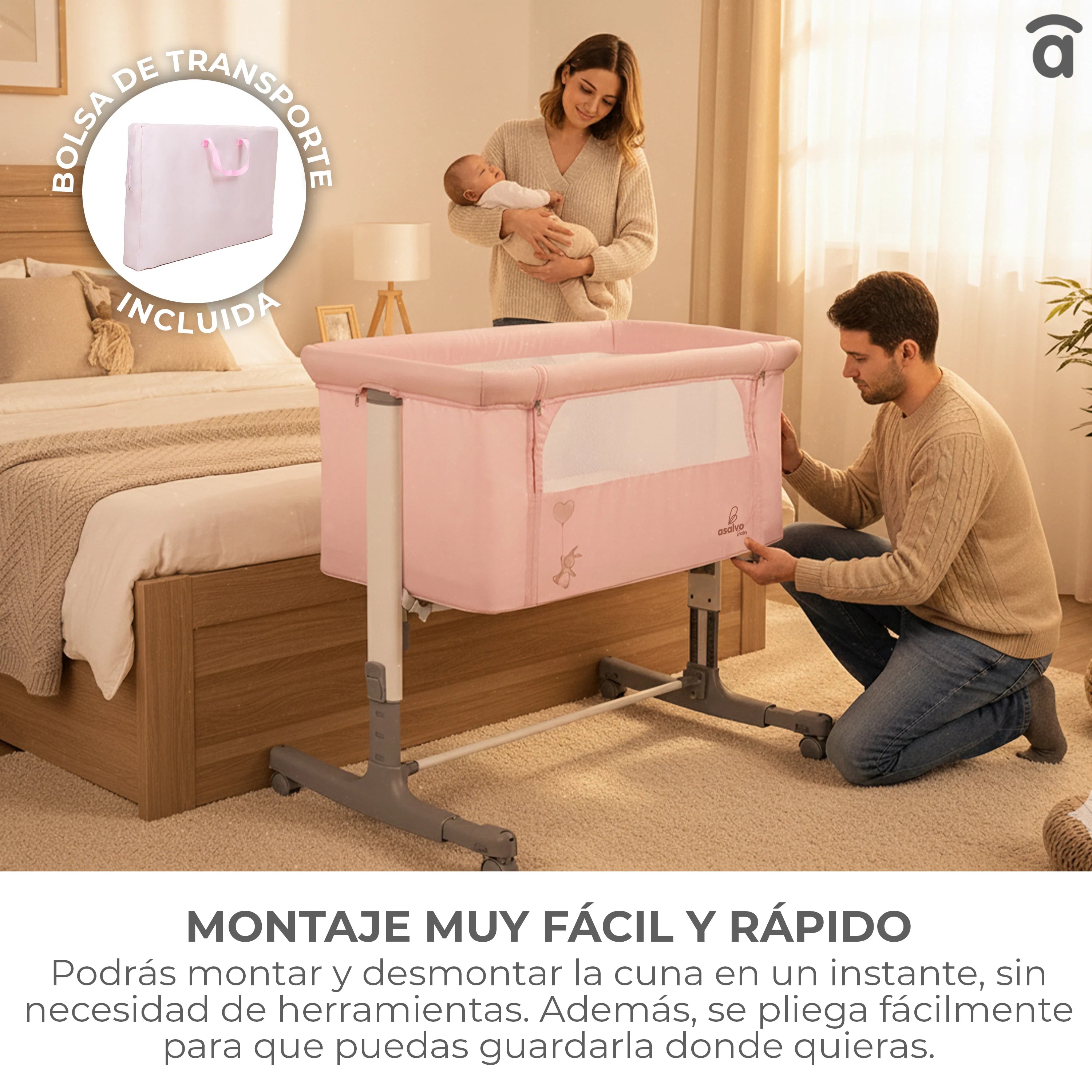 Minicuna de Colecho Calm - Diseño Moderno y Seguro