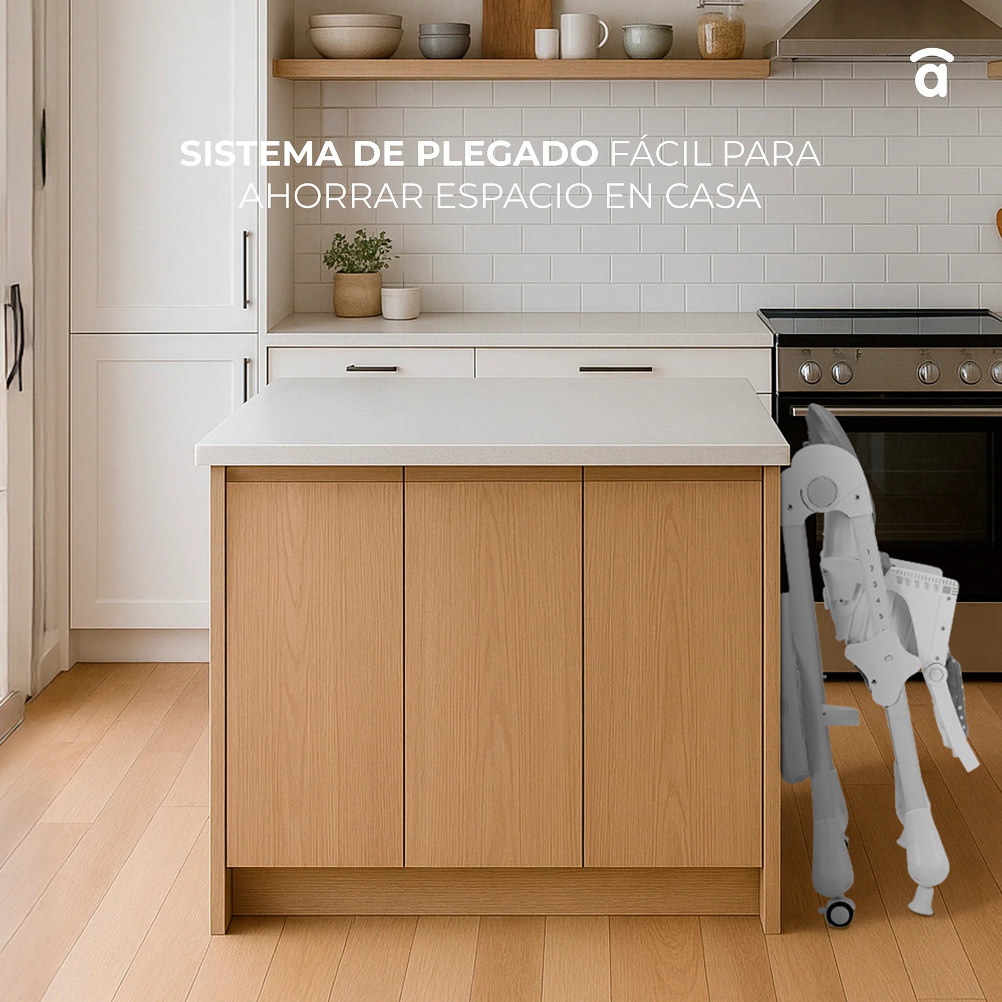 Trona con Ruedas Reclinable - Diseño Conejito Compacta y Ajustable