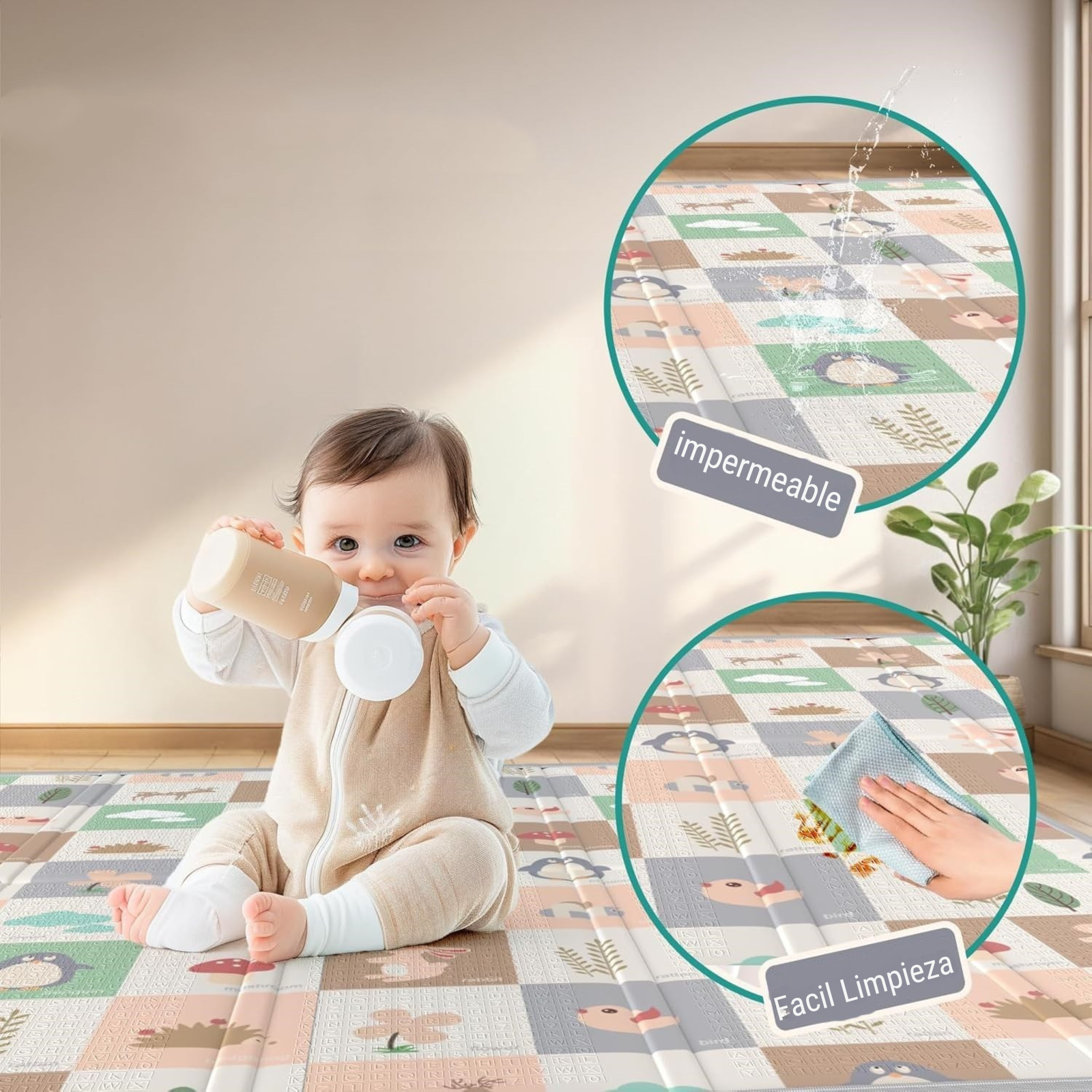 PARVULI™ Alfombra Acolchada y Libro Sensorial