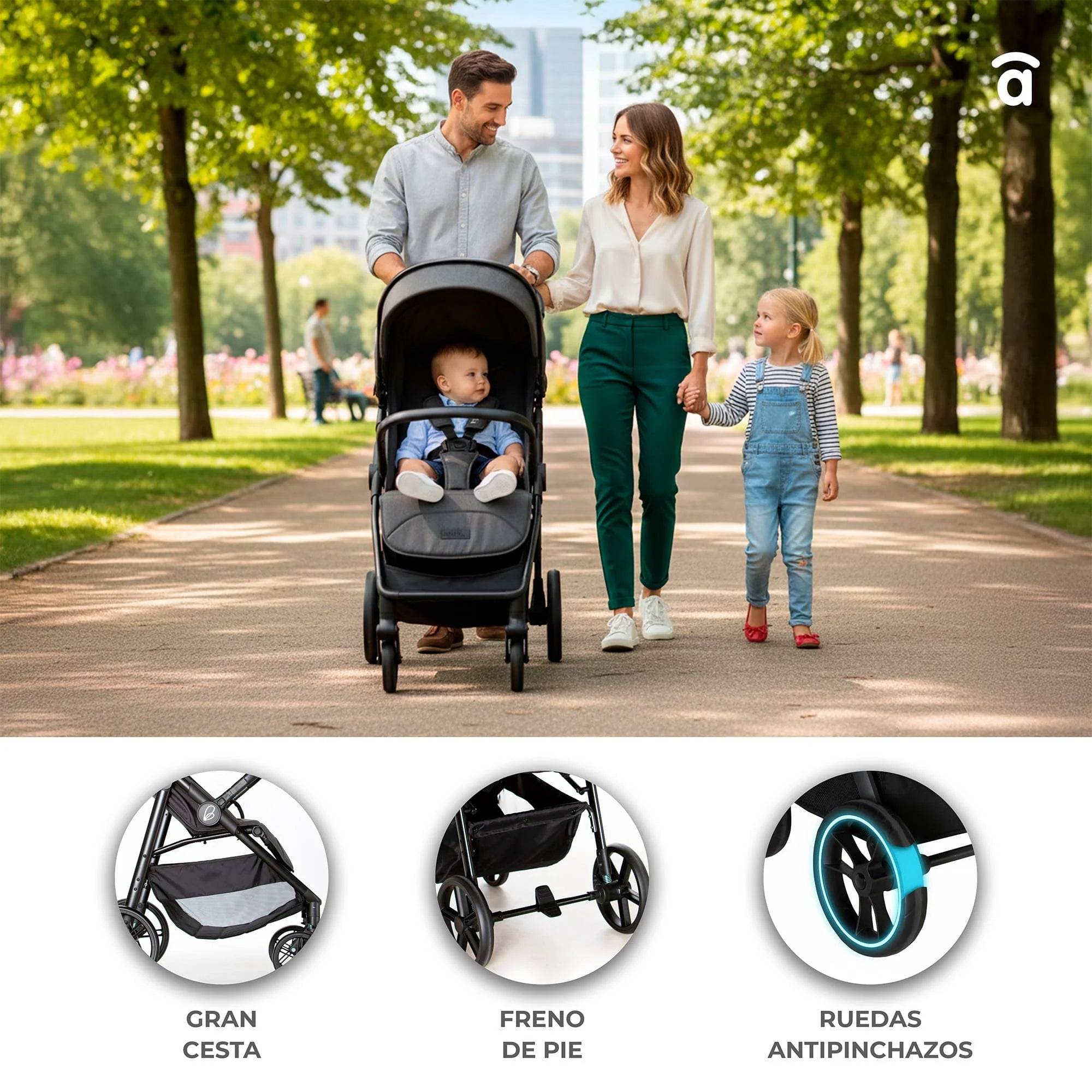 Silla de paseo Fiyi gris - PARVULI