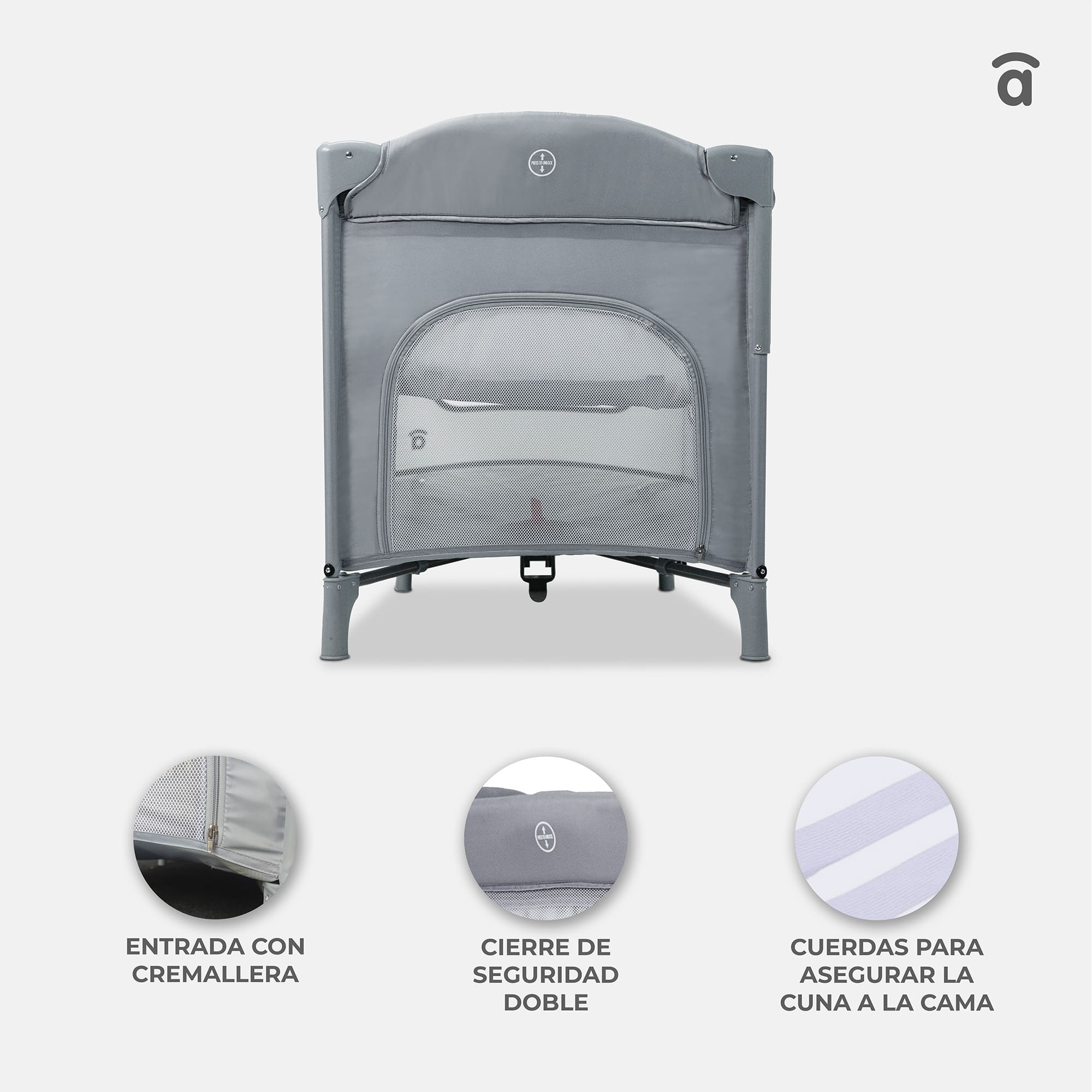 Cuna de Colecho 2 en 1 Together - Plegable y Portátil con Ruedas