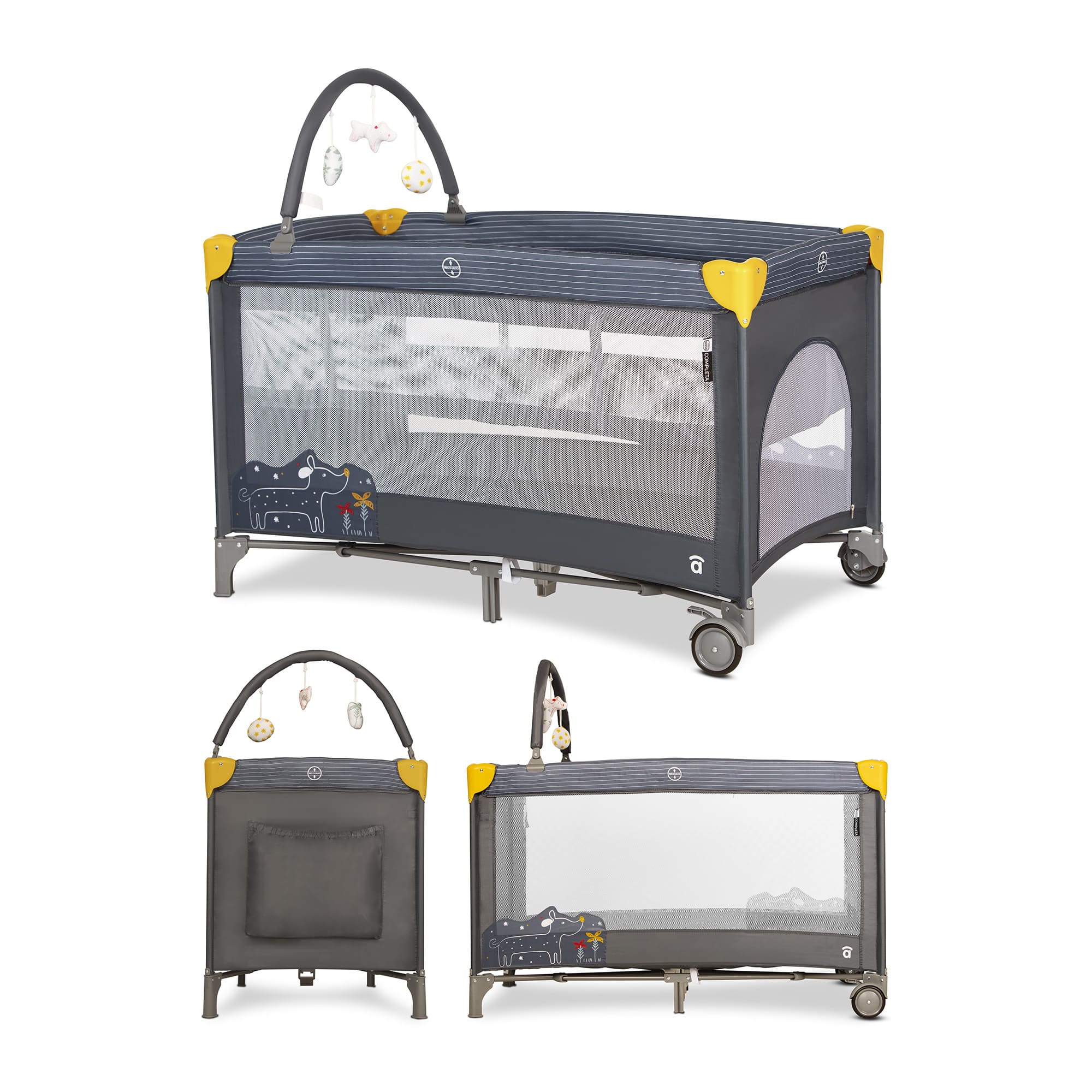 Cuna de Viaje Complet Dúo con Doble Altura - Diseño Búho