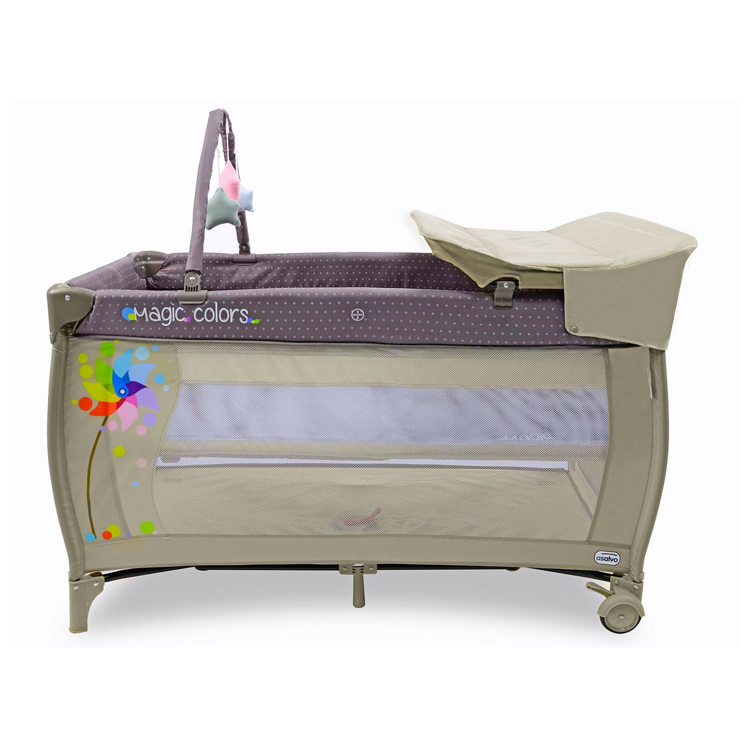 Cuna de Viaje Completa Diente de León con Cambiador y Doble Altura