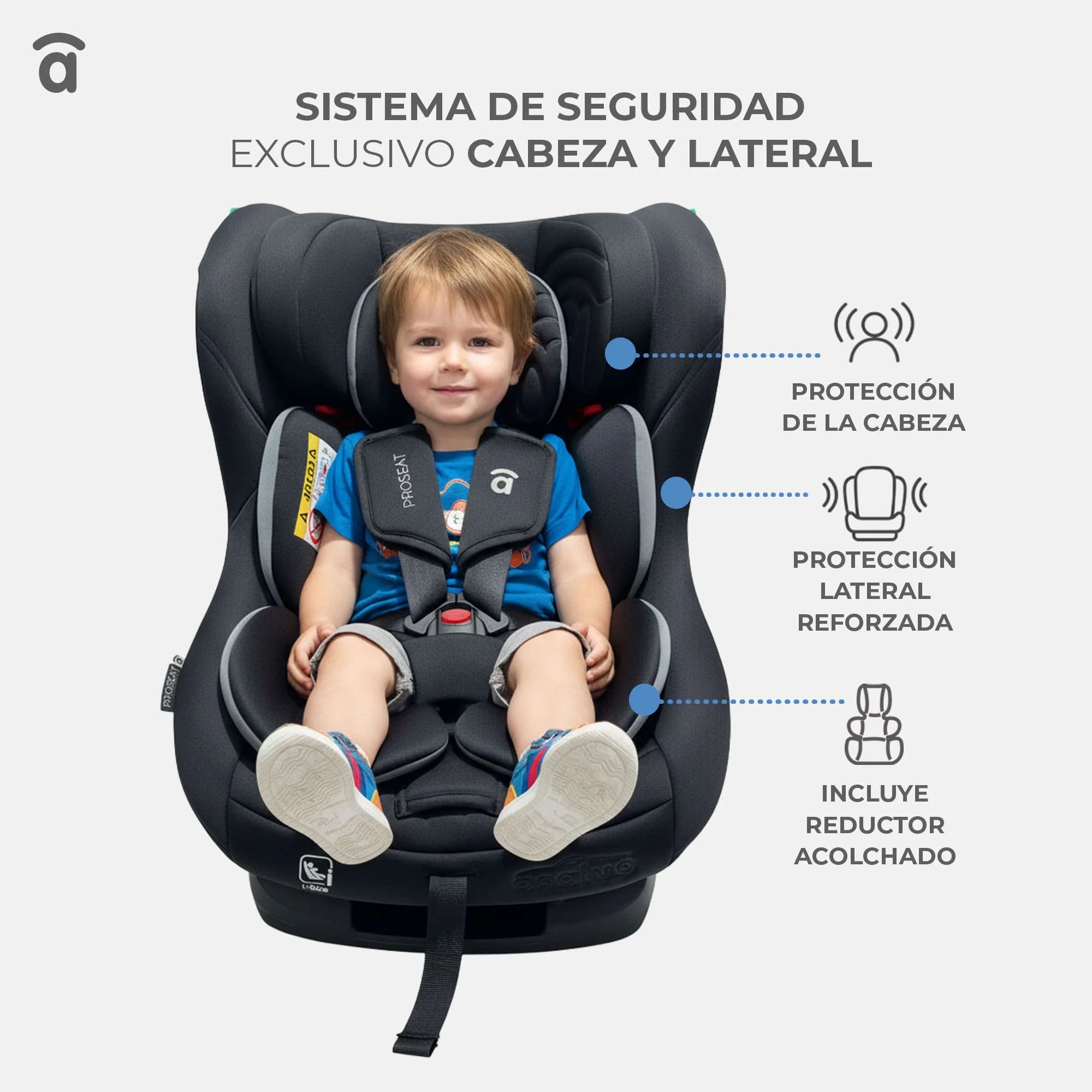 Silla de Auto Proseat Convertible - Grupo 0+/1/2 (40-105 cm) con Protección Lateral