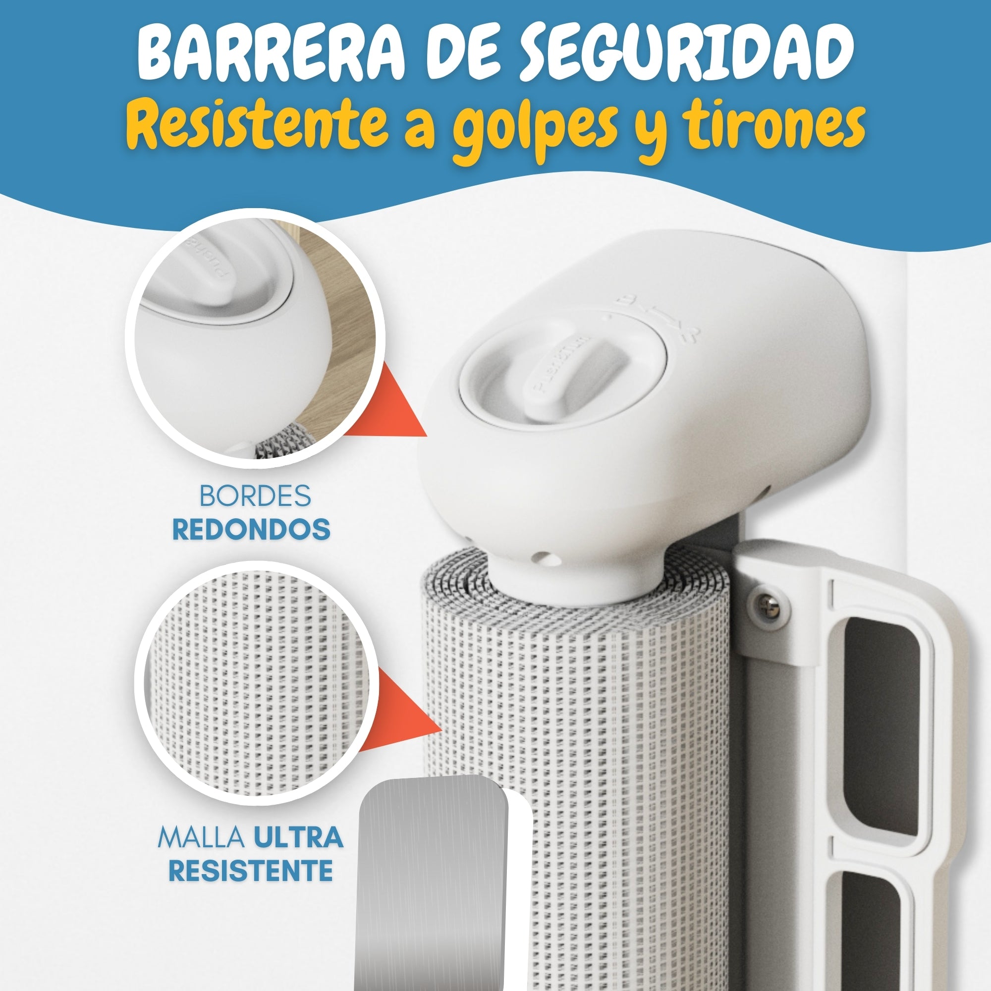PARVULI® Barrera Seguridad Niños Escalera Retráctil 0-140 cm + 2 Protectores de Puerta | Valla Infantil y para Mascotas | Para Puertas y Escaleras | Interior y Exterior