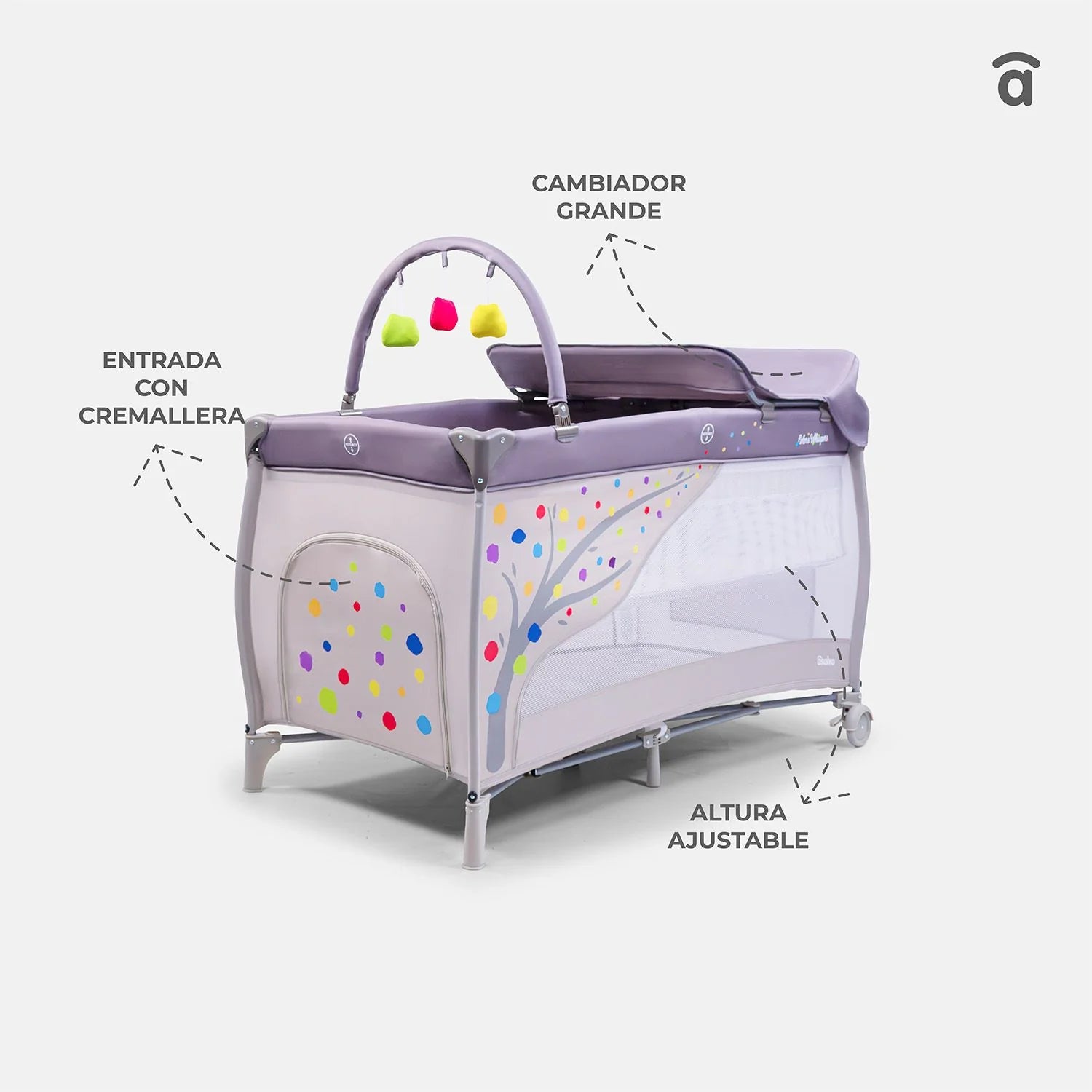 Cuna de Viaje Completa PARVULI con Cambiador - Plegable y Portátil