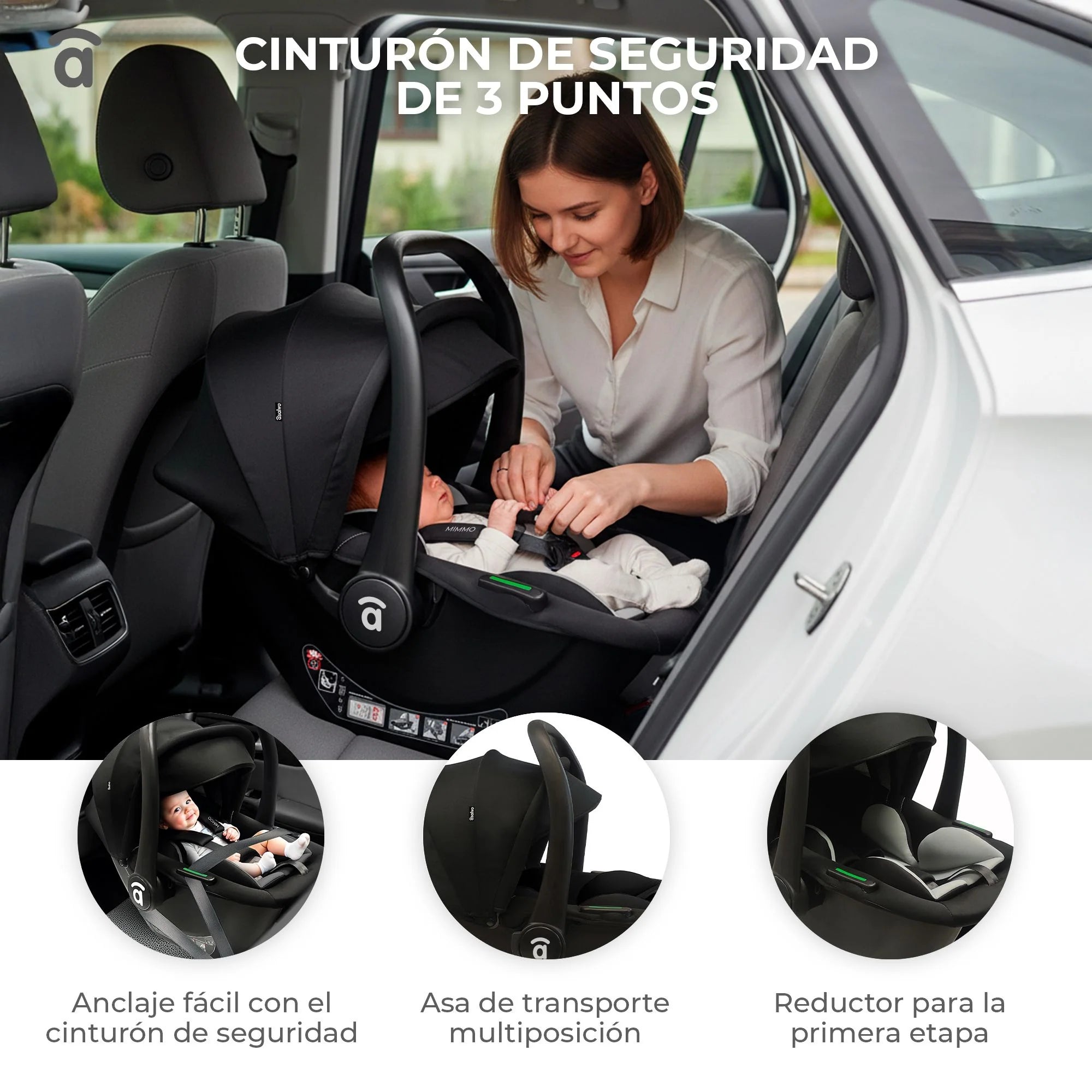 Silla de Auto Mimmo I-Size 40-87cm - Contramarcha con Protección Lateral