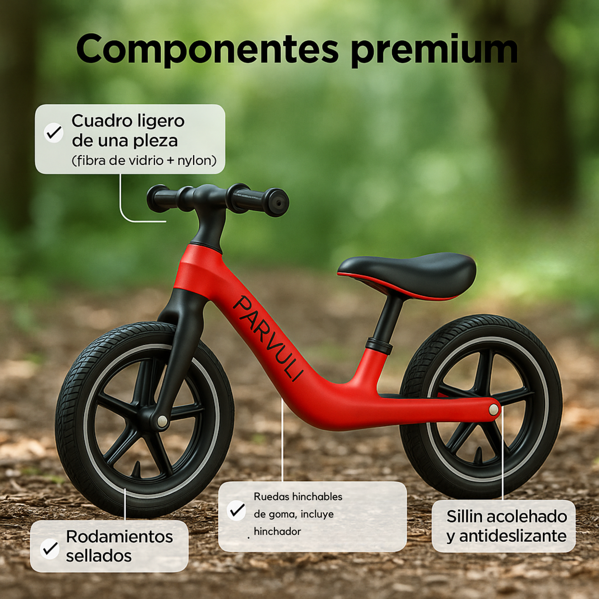 Bicicleta sin Pedales + Hinchador