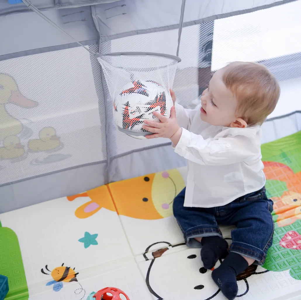 PARVULI® Parque Infantil Bebé + Alfombra de Juegos + Agarraderas - PARVULI