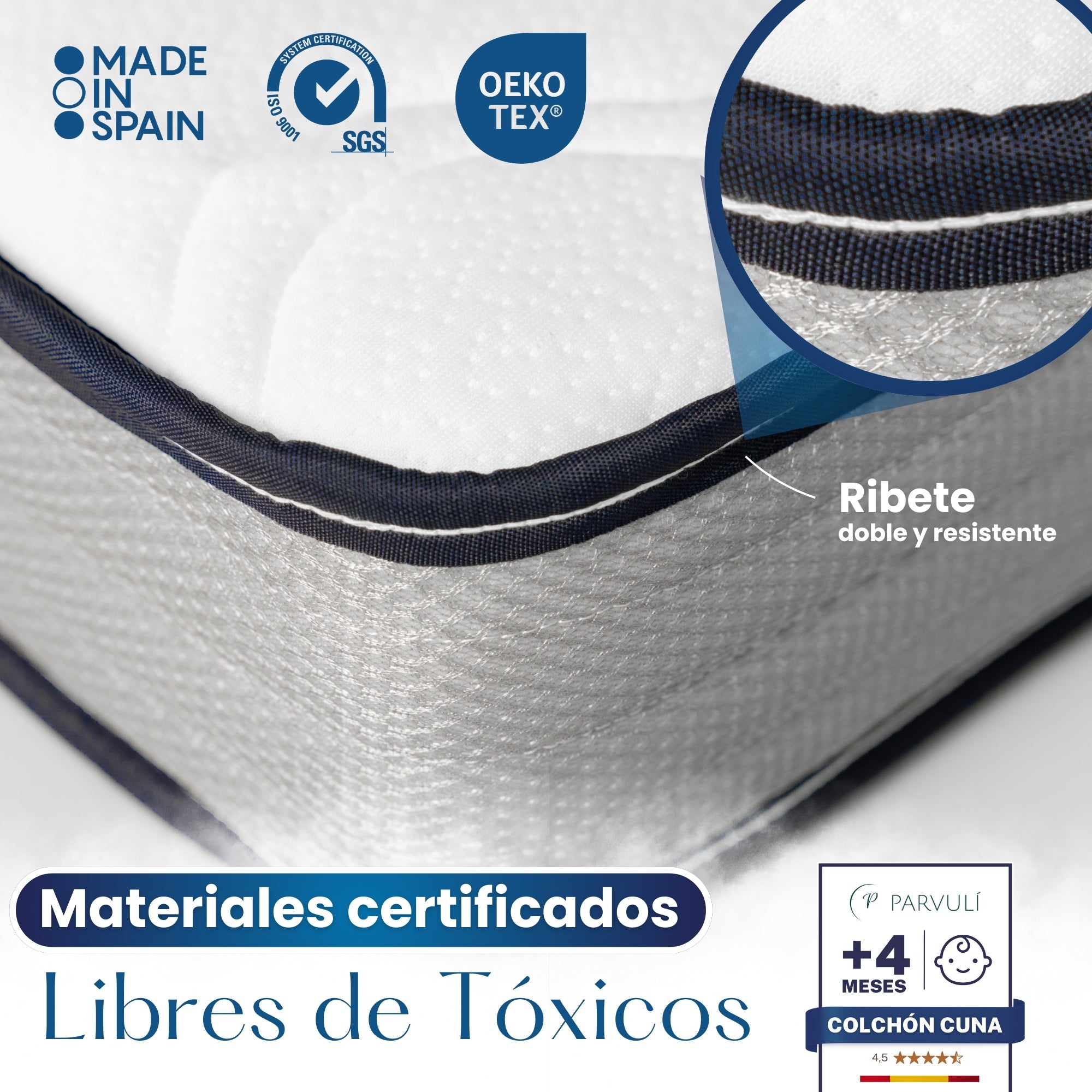 PARVULI™ Colchón para Cuna con Funda Impermeable