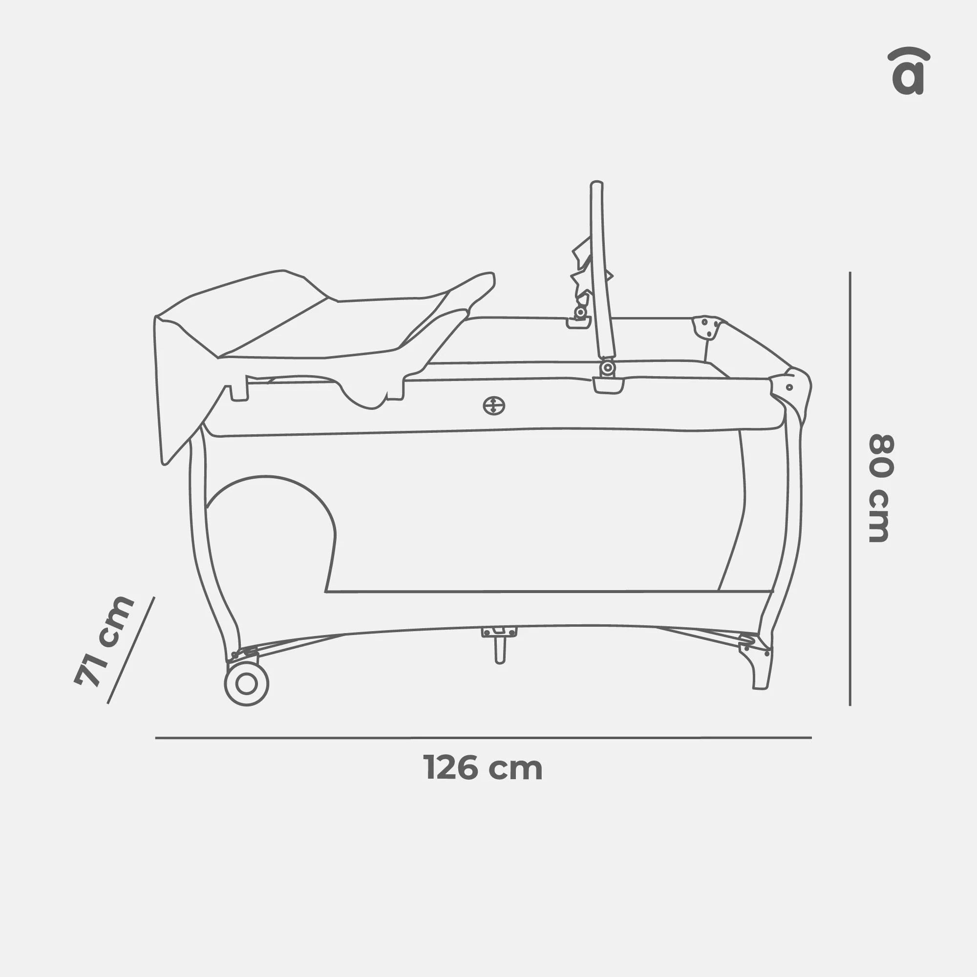 Cuna de Viaje Completa PARVULI con Cambiador - Plegable y Portátil