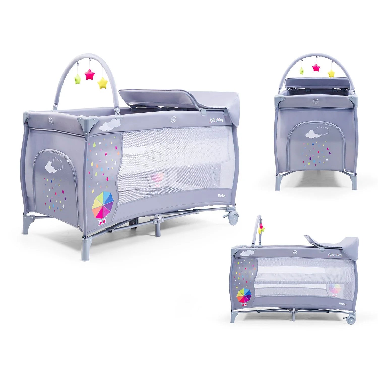 Cuna de Viaje Completa PARVULI con Cambiador - Plegable y Portátil