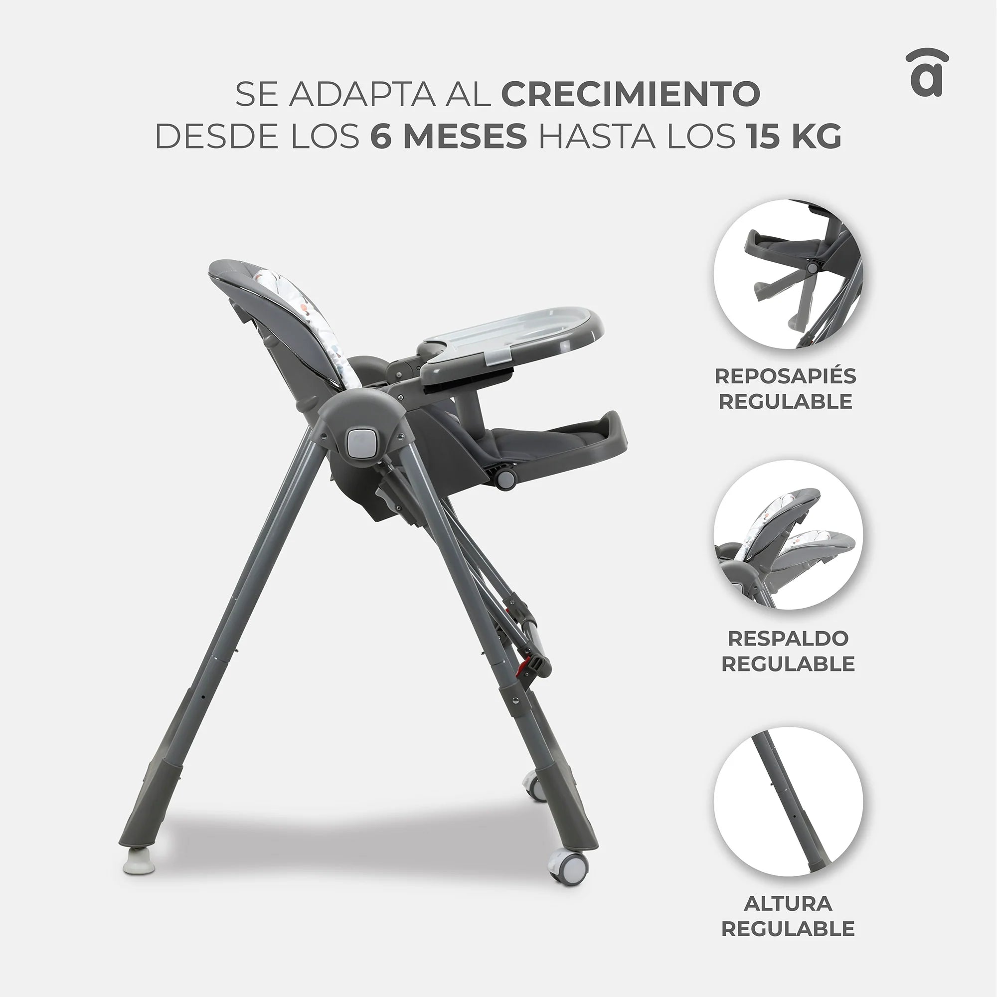 Trona Convertible 2 en 1 Basmati - Columpio y Silla de Comer para Bebé