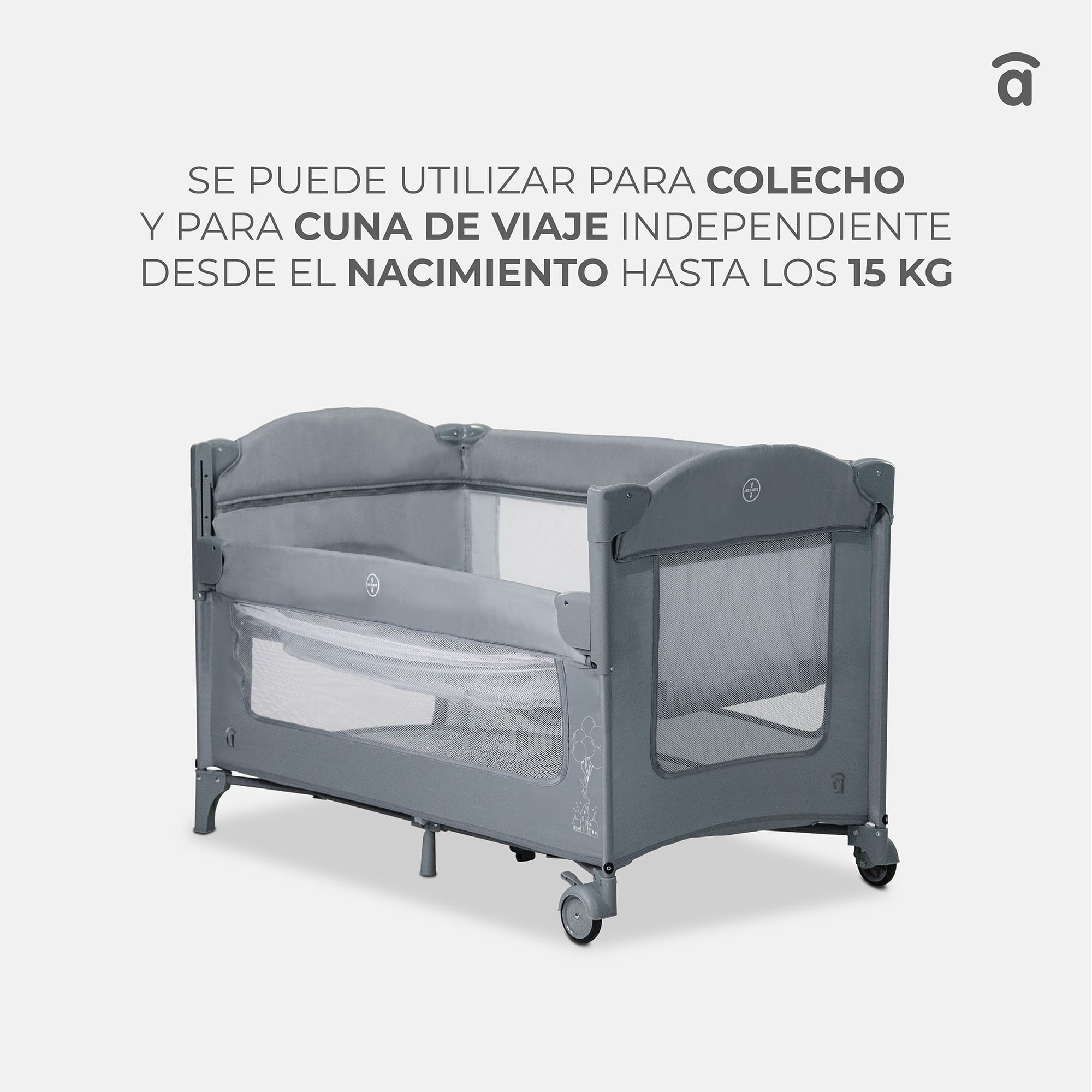 Cuna de Colecho 2 en 1 Together - Plegable y Portátil con Ruedas