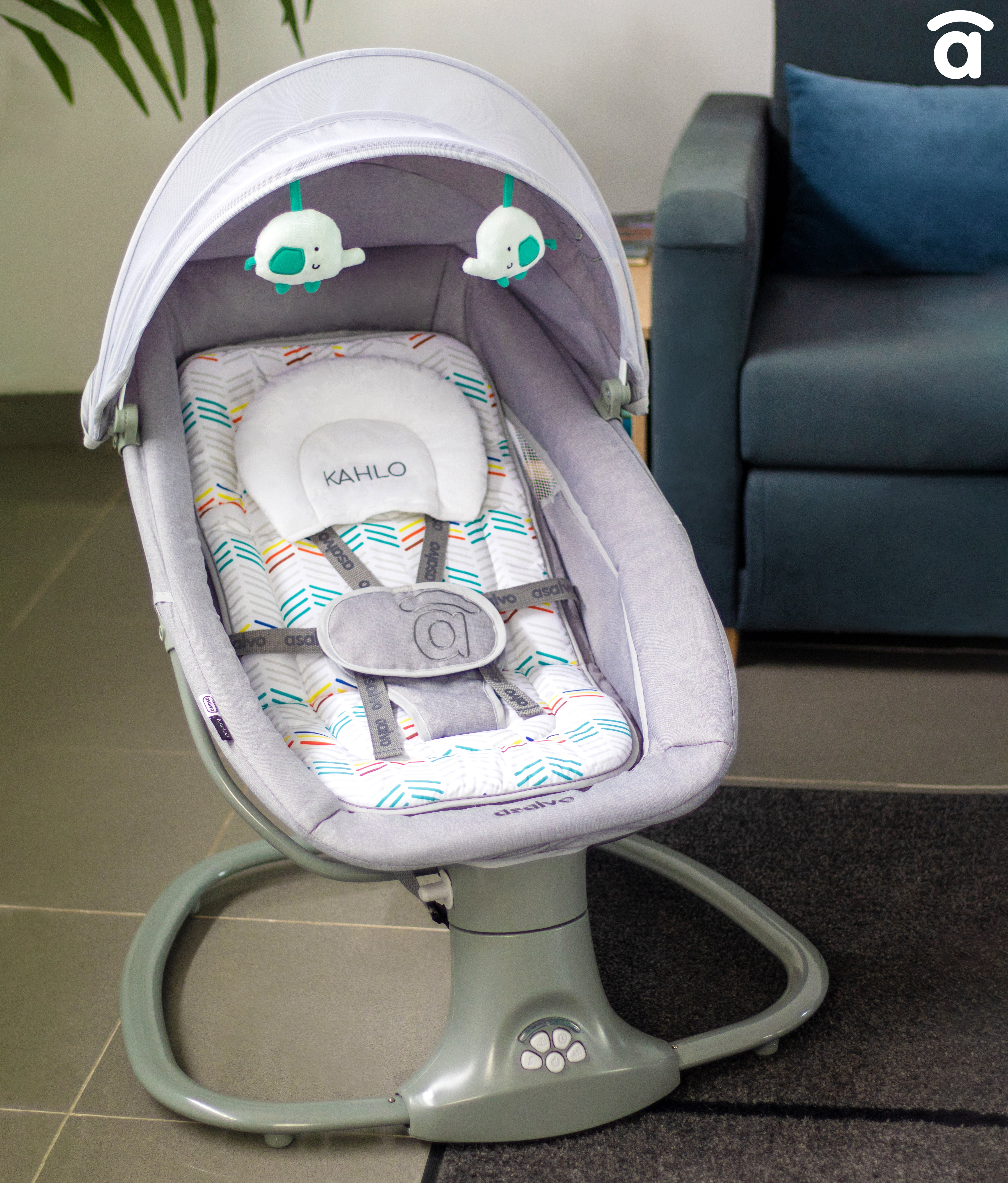 Hamaca Balancín Kahlo Gris con Bluetooth, Música y Vibración 0-3 Años