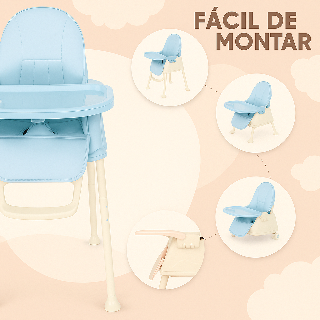 Trona Evolutiva con Babero de Silicona para Bebé