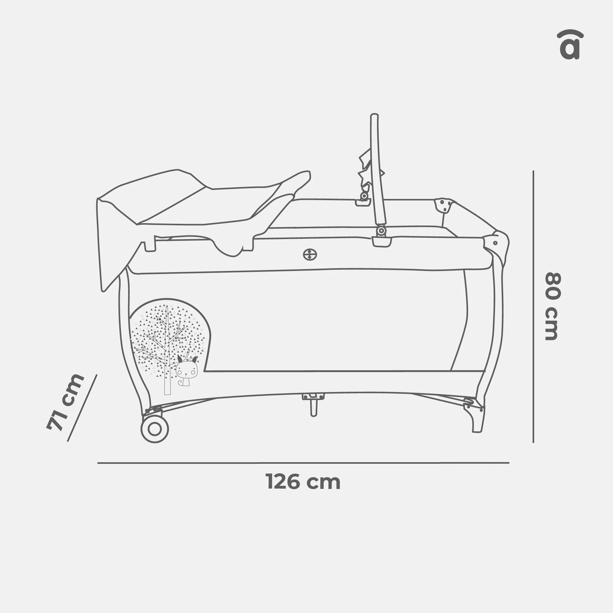 Cuna de Viaje Completa Nórdica con Cambiador y Doble Altura