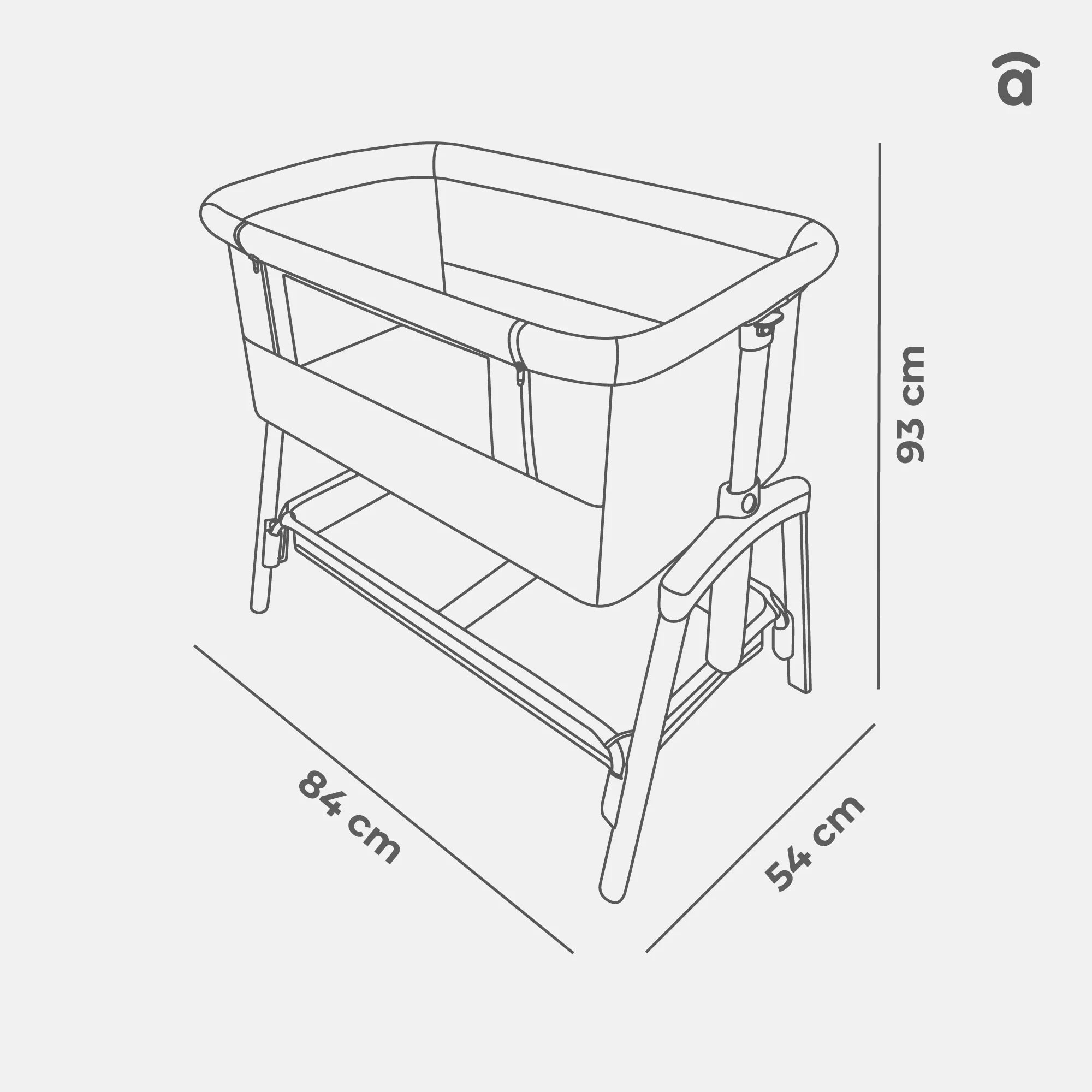 Minicuna de Colecho Smart 2 en 1 - Regulable en Altura con Patas Efecto Madera